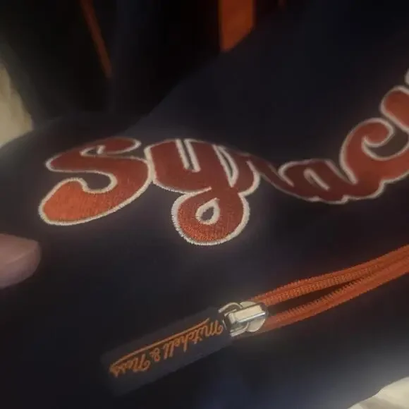 Mitchell & Ness Jacket Mens Large Syracuse Navy Orange Full Zip Track Collegiate - Picture 11 of 12